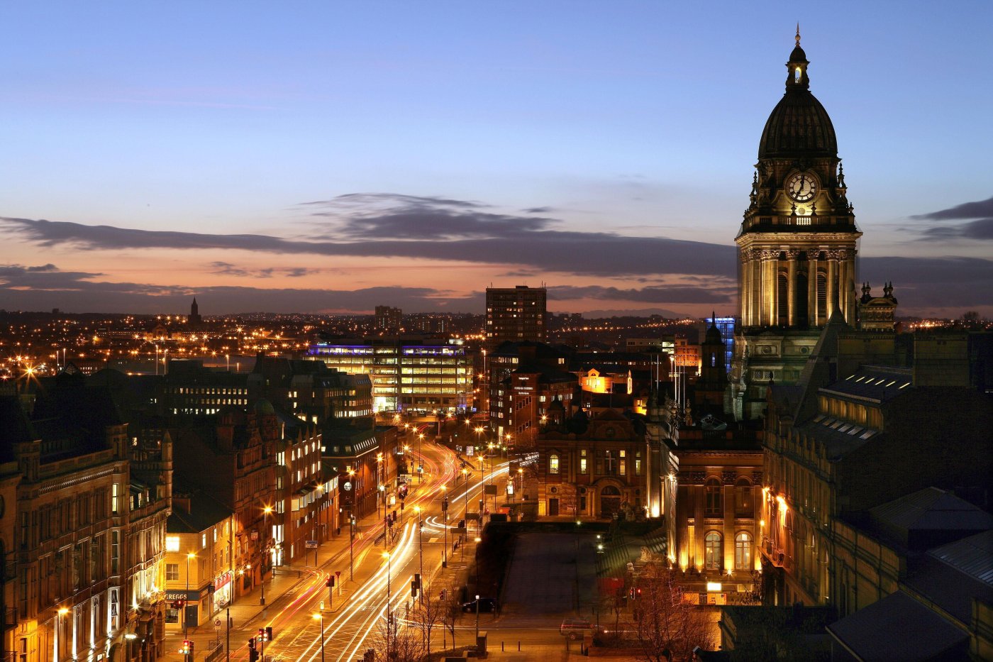 Aerial view of Leeds skyline