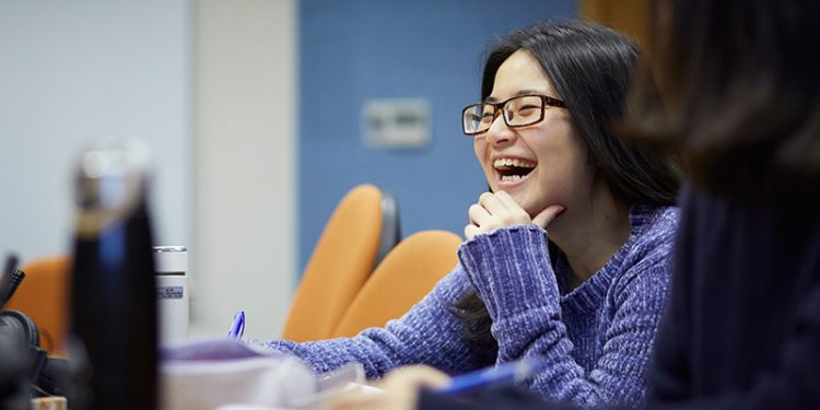 Student laugihng