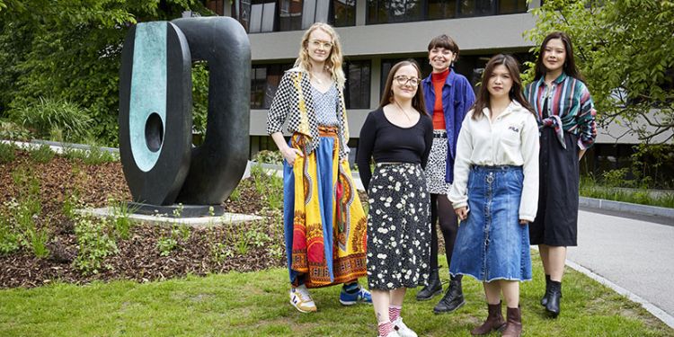Zi Yang with University of Leeds work experience students.