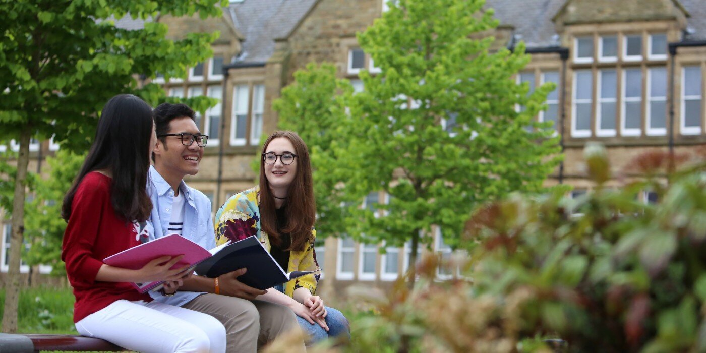 students on campus