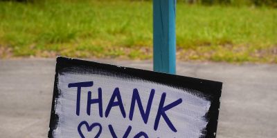 Sign thanks essential workers during the covid pandemic