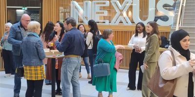 Attendees gather at Nexus, University of Leeds, for the Language@Leeds Showcase