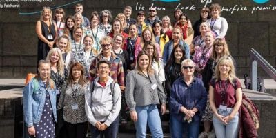 Cohort of art teachers attending Plan Prepare Provide in 2023, standing in front of the Henry Moore Institute in Leeds
