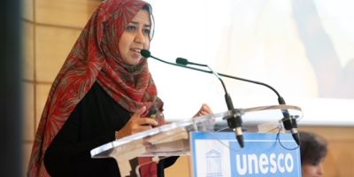 Dr Rasha Solimon presenting at a conference