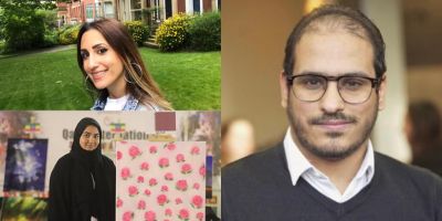 A collage of three of the alumni nominated for Study UK alumni awards.