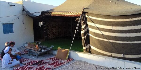 Sitting round the fire in Wadi Habrut in western Dhofar